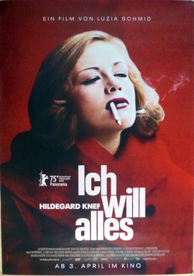 Ich will alles. Hildegard Knef - Original Kinoplakat A0 - Doku - Filmposter