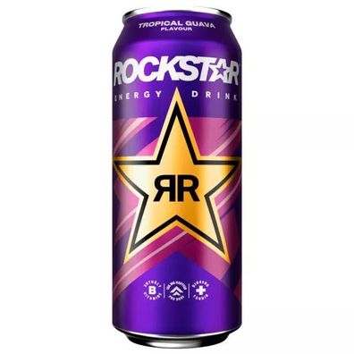 12 x 0,5L Dosen Rock Star Energy Drink Tropical Guava Flavour EINWEG Pfand