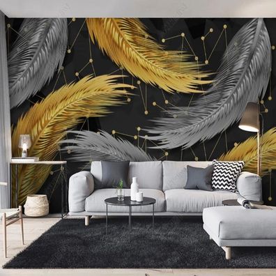 Vlies Fototapete Wandtapete Wandbilder Abstraktes Design mit Goldenen 11812