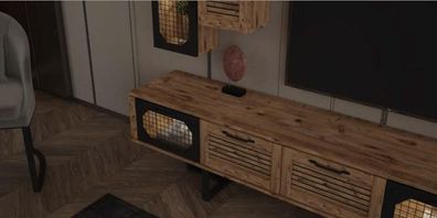 Loft Wohnzimmer Tv Ständer Lowboard Sideboard Holz Modern Möbel Rtv Tv Schrank