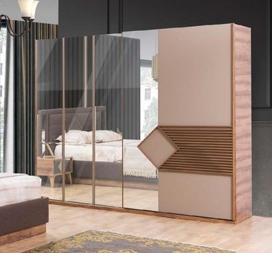Bett Schlafzimmer Design Möbel Luxus Betten 2X Nachttische 4Tlg Kleiderschrank