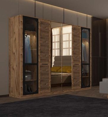 Loft Schlafzimmer Bett 2Xnachttische Kleiderschrank Luxus Set Design Möbel Neu