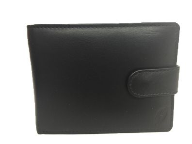 Herrenbörse mit Sicherheitsriegel außen, Leder, schwarz Kleingeldschütte