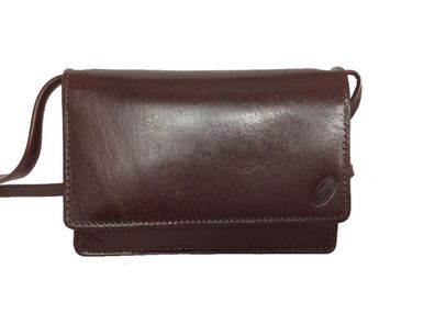 kleine Abendtasche aus festem hochwertigem braunen Leder