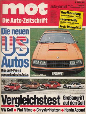 mot 23 / 1978, US Autos, VW, Fiat, Chrysler, Honda, Renault, Caravon, Autoradio