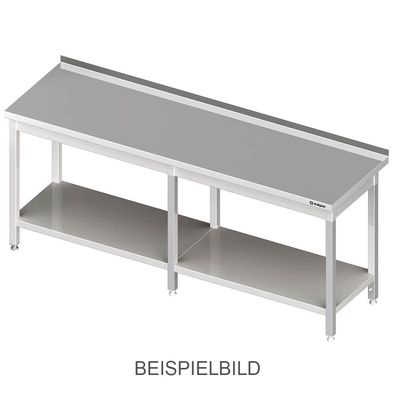 Gastronomie Stalgast Arbeitstisch mit Grundboden, 2800x700x850 mm, ohne Aufkantung