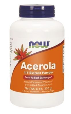 Now Foods Acerola Pulver 170g - Natuerliche Vitamin C Quelle fuer Ihre Gesundheit