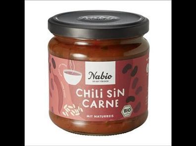 Nabio 3x Nabio Eintopf im Glas Chili Sin Carne mit Naturreis 365g
