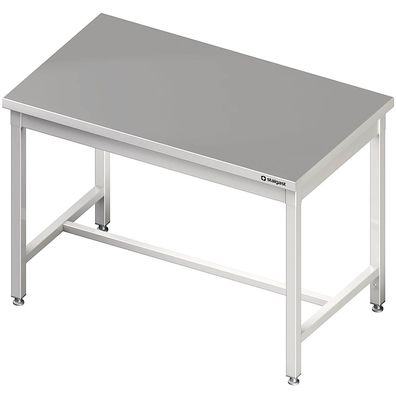 Gastronomie Stalgast Zentralarbeitstisch mit mittiger Strebe, 1400x800x850 mm,