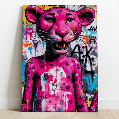 Der Rosarote Panther, Pop Art Kunst, Bunte Wandbild, Acrylglas, Poster, Leinwand Nr1