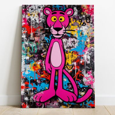 Der Rosarote Panther, Pop Art Kunst, Bunte Wandbild, Acrylglas, Poster, Leinwand Nr4