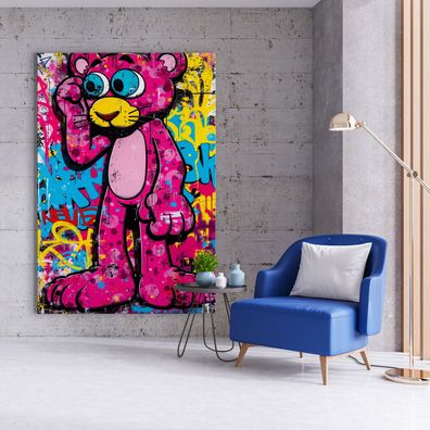 Der Rosarote Panther, Pop Art Kunst, Bunte Wandbild, Acrylglas, Poster, Leinwand Nr5