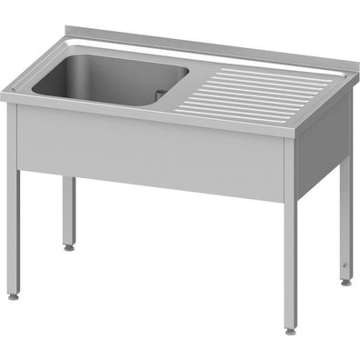 Stalgast Spültisch ohne Grundboden 1400x600x850 mm, mit einem Becken links, mit