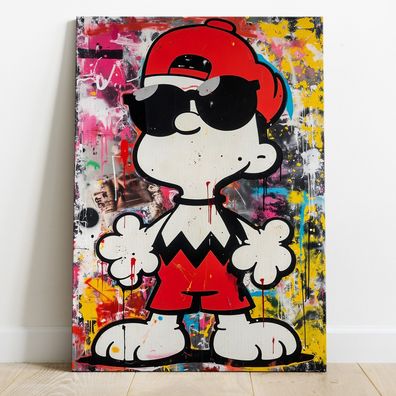 SNOOPY DOG, Pop Art Kunst, Bunte Wandbild, Acrylglas, Poster, Leinwand