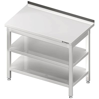 Gastronomie Stalgast Arbeitstisch mit Grund- und Zwischenboden, 1700x600x850 mm,