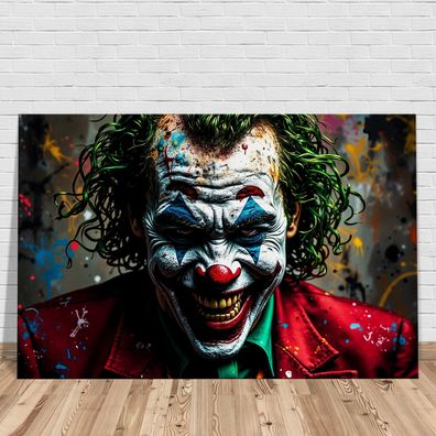 Abstrakte Joker - Batman Pop-Art Bild Kunst, Wandbild Leinwand, Acrylglas, Poster Nr6