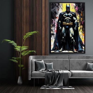 Batman, Abstrakte Pop-Art Bild Kunst, Wandbild Leinwand, Acrylglas, Poster Nr3