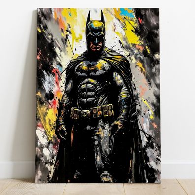 Batman, Abstrakte Pop-Art Bild Kunst, Wandbild Leinwand, Acrylglas, Poster Nr4