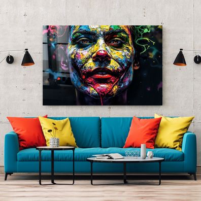 Joker - Batman Pop-Art Bild Kunst, Wandbild Leinwand, Acrylglas, Poster Nr12