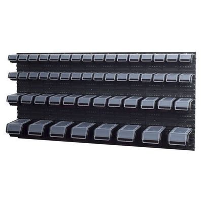 Stapelboxen Wandregal Sichtlagerkästen 8x Wandregal Lagersystem 52 Boxen schwarz