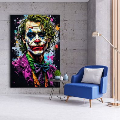 Joker - Batman Pop-Art Bild Kunst, Wandbild Leinwand, Acrylglas, Poster Nr15