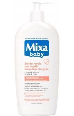 Mixa Baby Sanftes 2-in-1 Shampoo & Badegel, 400ml fuer empfindliche Haut