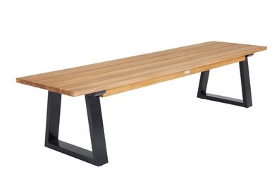 Brafab - Gartenbank Laurion aus Teakholz, Schwarz