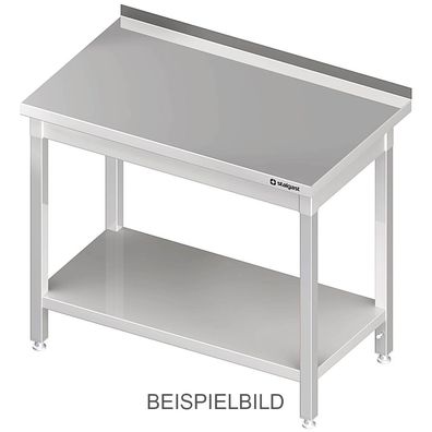 Gastronomie Stalgast Arbeitstisch mit Grundboden, 600x600x850 mm, ohne Aufkantung,