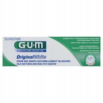 Sunstar GUM Original White Whitening Zahnpasta, 75 ml - Lang anhaltende Frische!