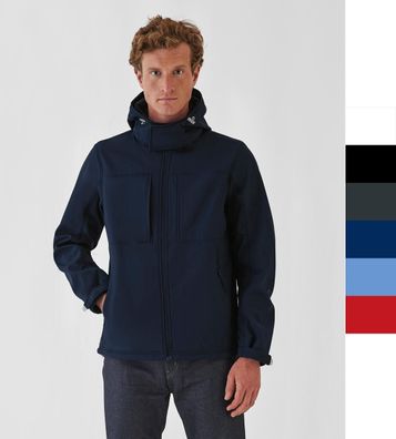 B&C Herren dicke Softshelljacke verstellbare Kapuze Men Hooded JM950 NEU
