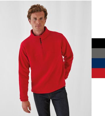 B&C dicker Herren fleece Pullover 1/4 Zip Seitentasche Highlander FU704 NEU