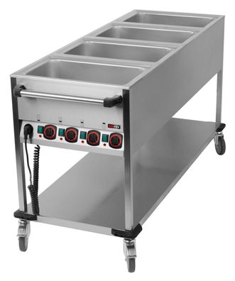 Gastronomie Hotel Küche Bain-Marie-Wagen-Fahrbar 4x GN 11