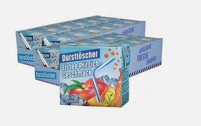 Durstlöscher Eistee Pfirsich - Erfrischung im Großpack! 2 x 12 x 500 ml