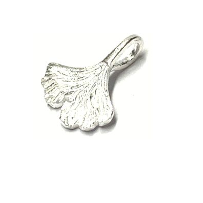 Gingko Anhänger 925 Silber dezent Mini einfarbig Kettengleiter