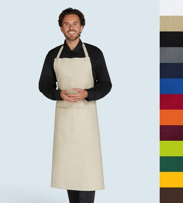 Bistro by JASSZ Unisex Latzschürze mit Tasche waschbar bis 60°C JG22 NEU