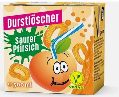 Durstlöscher Saurer Pfirsich - Extra spritzig & fruchtig! 2 x 12x 500 ml