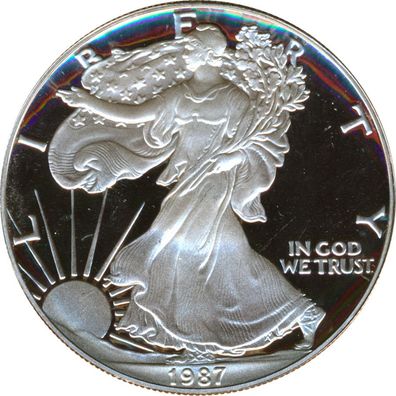 USA 1 Dollar 1987 S PP Silver Eagle eine Unze Silber*