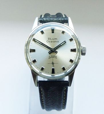 Schöne und seltene Blum Oceana Military 17Jewels Herren Vintage Armbanduhr