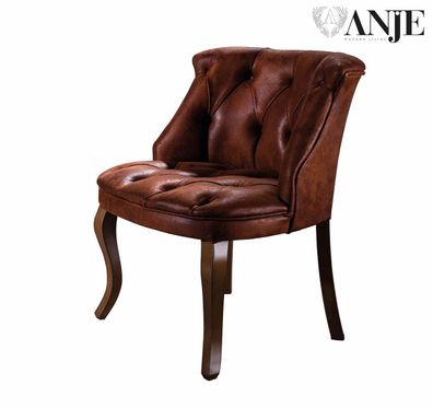 Brauner Leder Sessel Cocktailsessel Designersessel Luxus Wohnzimmermöbel