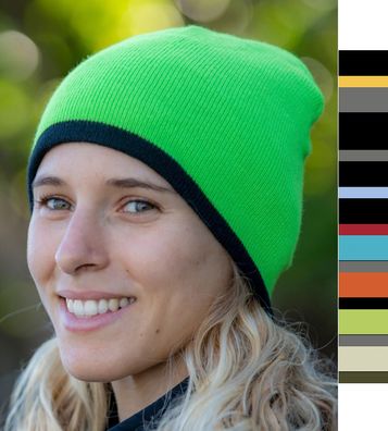 Result Caps modische Strickmütze Wendemütze Kontrast Winter RC046X NEU