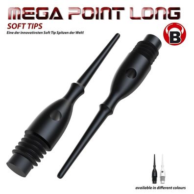 BULL'S Mega Point Tips Long 6mm(2BA) / 1 Stck / schwarz