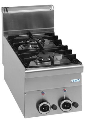 Gastronomie Saro SARO Gasherd, 2 Brenner, Auftisch, 600 Line, G2S6