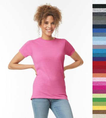 Gildan Damen Deluxe Softstyle Ring Spun T-Shirt Baumwolle Öko-Tex 64000L NEU