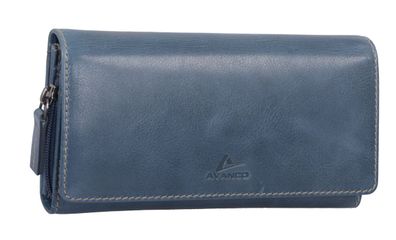 Echtleder Damenbörse, blau