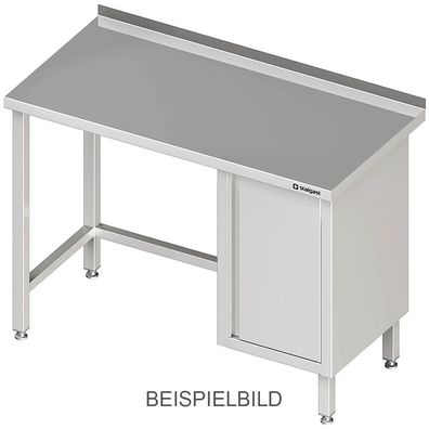 Gastronomie Stalgast Arbeitstisch ohne Grundboden, 2100x600x850 mm, mit Flügeltürs
