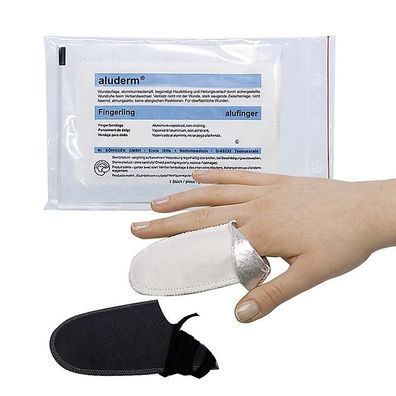 aluderm alufinger Set 2 mit 3 alufinger 1 Lederfingerling