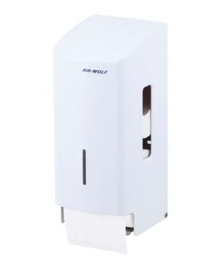 WC-Papierspender Alpha Edelstahl weiß für 2 Rollen
