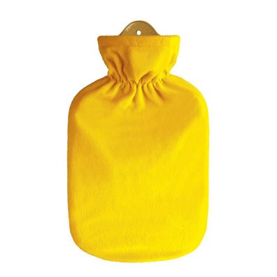 Flauschbezug gelb mit Wärmflasche