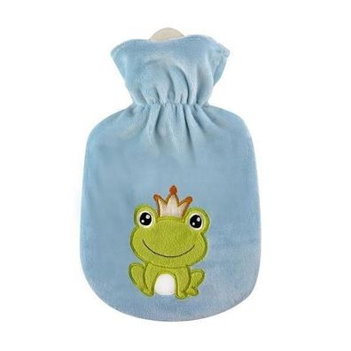 Wärmflasche mit Motiv-Veloursbezug Froschkönig