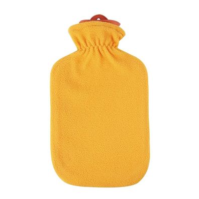 Fleecebezug Kunterbunt sonnenorange mit Wärmflasche 2 l